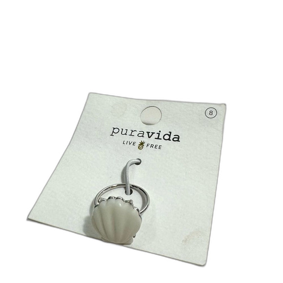 Pura Vida White Grande Shell Ring NWT Size 8 Beach Vacation Coastal Chic - Picture 4 of 10